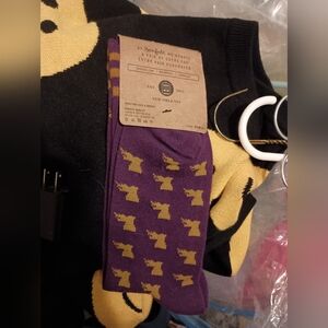 Bonfolk Purple and Gold Patterned Socks